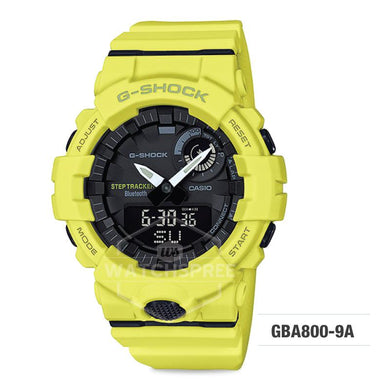 Casio G-Shock G-SQUAD Bluetooth¨ Urban Sports Themed Yellow Resin Band Watch GBA800-9A GBA-800-9A