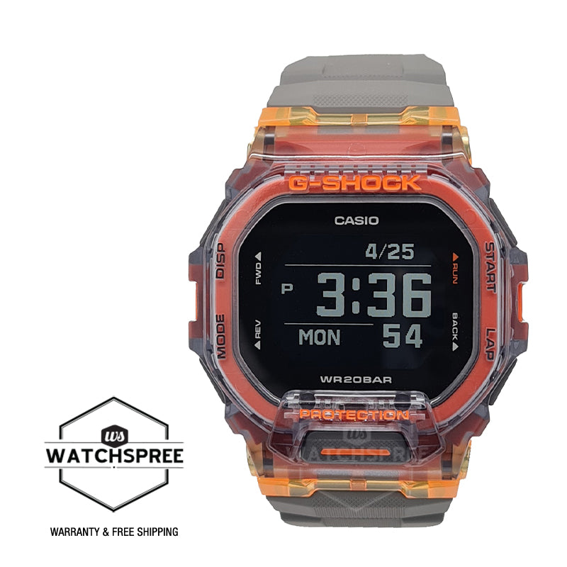 Casio G-Shock G-SQUAD Bluetooth¨ Grey Resin Band Watch GBD200SM-1A5 GBD-200SM-1A5