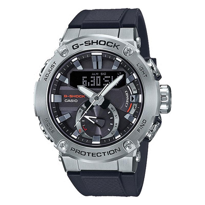 Casio G-Shock G-Steel Carbon Core Guard Structure Black Resin Band Watch GSTB200-1A GST-B200-1A Watchspree