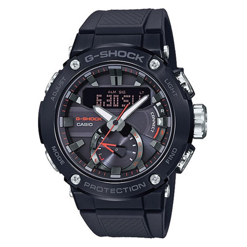 Casio G-Shock G-Steel Carbon Core Guard Structure Black Resin Band Watch GSTB200B-1A GST-B200B-1A Watchspree