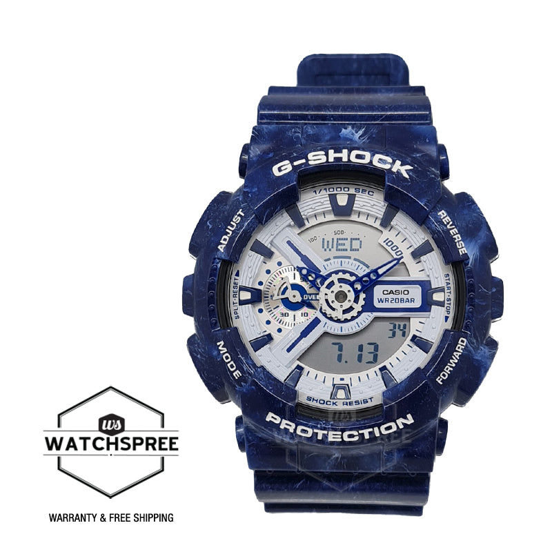 Casio G-Shock GA-110 Lineup Blue Resin Band Watch GA110BWP-2A GA-110BWP-2A Watchspree