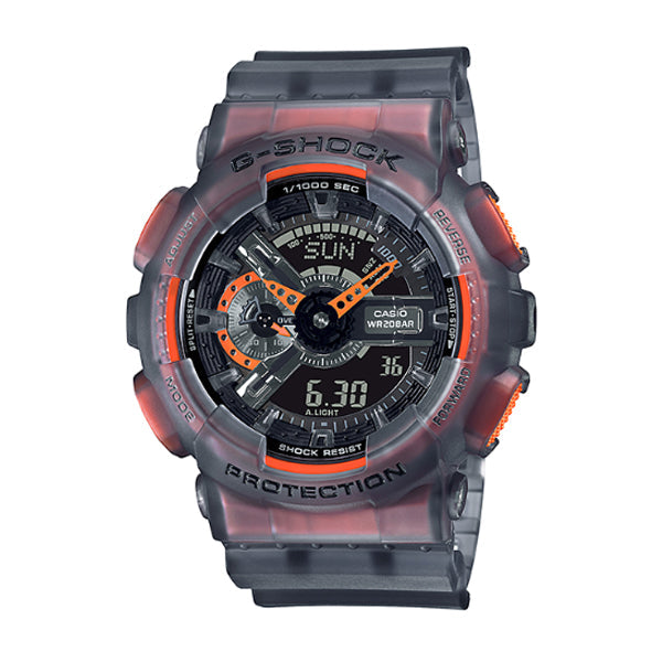Casio G-Shock GA-110 Lineup Special Colour Model Black Semi-Transparent Resin Band Watch GA110LS-1A GA-110LS-1A Watchspree