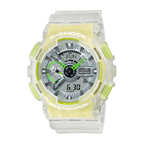 Casio G-Shock GA-110 Lineup Special Colour Model White Semi-Transparent Resin Band Watch GA110LS-7A GA-110LS-7A Watchspree