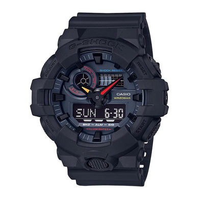 Casio G-Shock GA-700 Lineup Special Color Model Jet Black Resin Band Watch GA700BMC-1A GA-700BMC-1A Watchspree