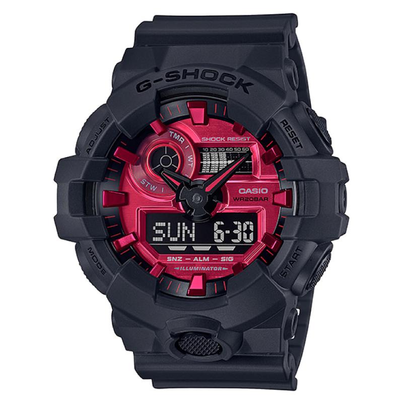 Casio G-Shock GA-700 Lineup Special Color Models Black Resin Band Watch GA700AR-1A GA-700AR-1A Watchspree
