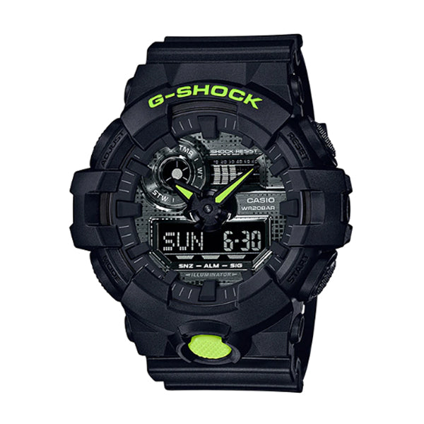 Casio G-Shock GA-700 Lineup Special Color Models Black Resin Band Watch GA700DC-1A GA-700DC-1A Watchspree