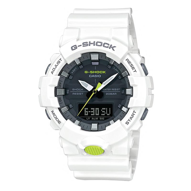 Casio G-Shock GA-800 Analog-Digital White Resin Band Watch GA800SC-7A GA-800SC-7A| Watchspree