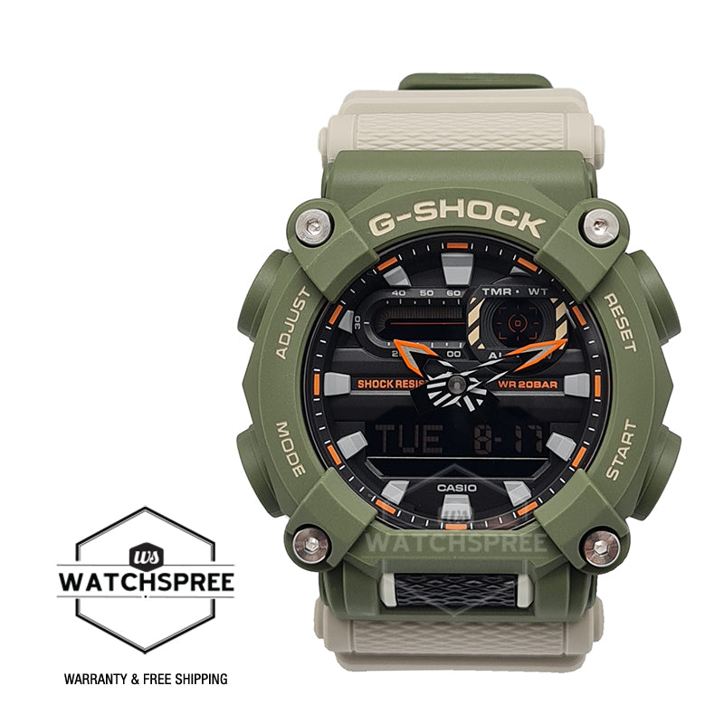 Casio G-Shock GA-900 Lineup HIDDEN COAST Theme Green Resin Band Watch GA900HC-3A GA-900HC-3A Watchspree
