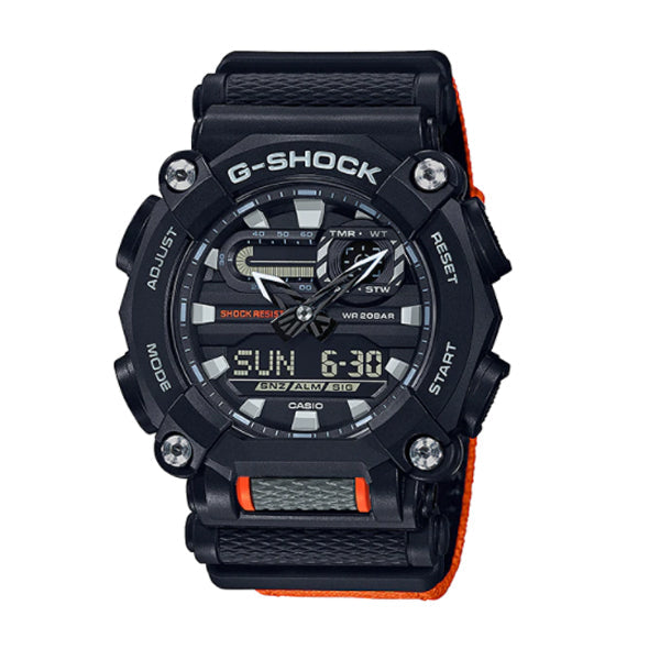 Casio G-Shock GA-900 Lineup Orange Cloth Band Watch GA900C-1A4 GA-900C-1A4 Watchspree