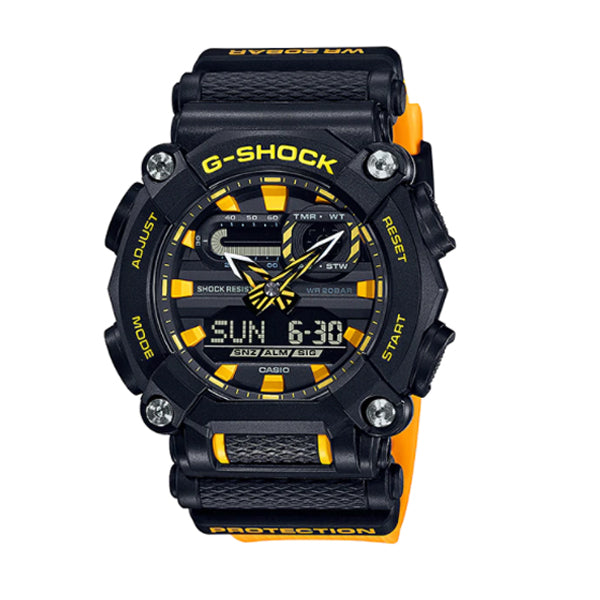 Casio G-Shock GA-900 Lineup Yellow Resin Band Watch GA900A-1A9 GA-900A-1A9 Watchspree