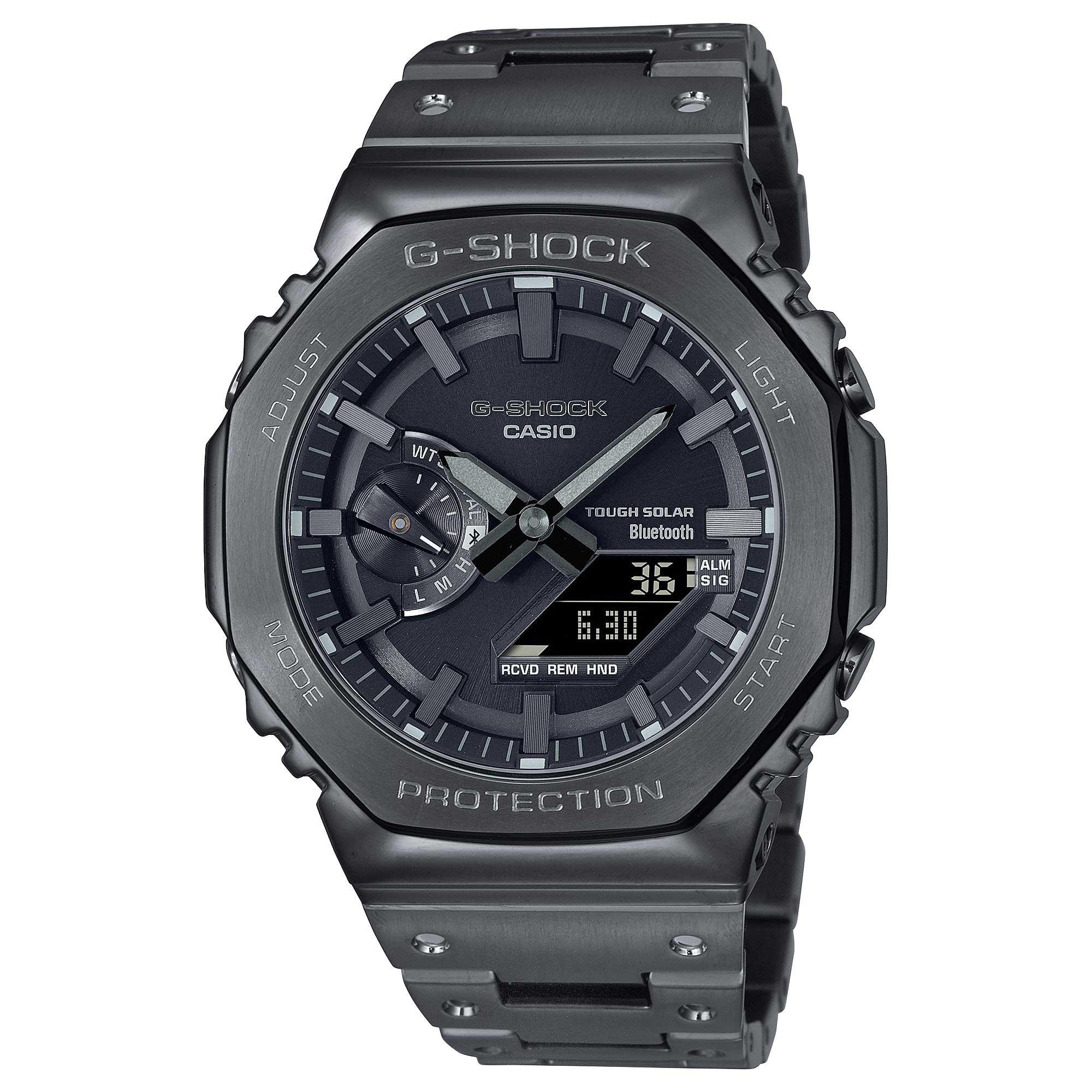 Casio G-Shock GM-B2100 Lineup Full Metal Case BluetoothÇ?Çî’??? Tough Solar Black Ion Plated Stainless Steel Band Watch GMB2100BD-1A GM-B2100BD-1A
