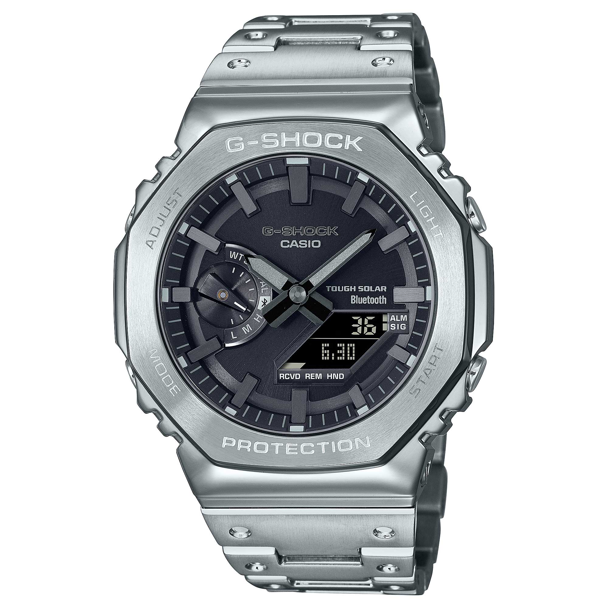 Casio G-Shock GM-B2100 Lineup Full Metal Case Bluetooth¬Æ Tough Solar Stainless Steel Band Watch GMB2100D-1A GM-B2100D-1A Watchspree