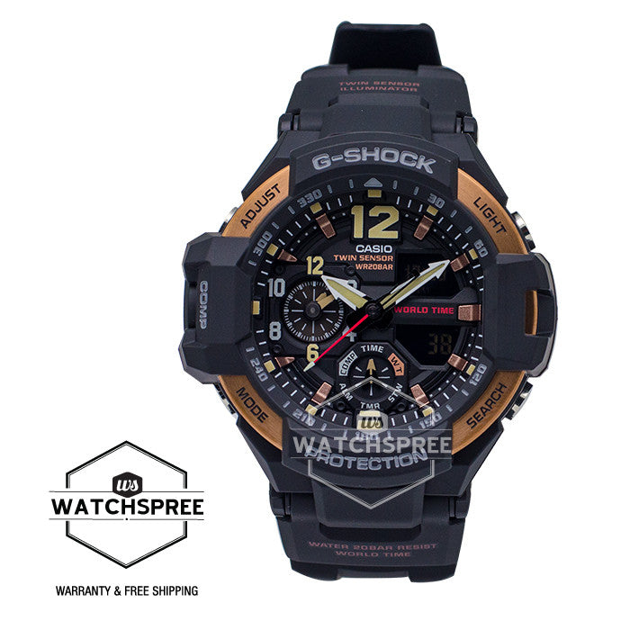 Casio G-Shock Gravitymaster Series Black Resin Strap Watch GA1100RG-1A Watchspree
