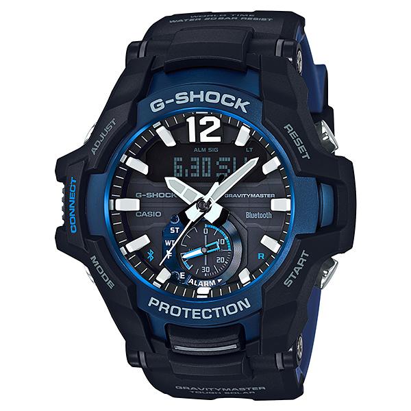 Casio G-Shock Gravitymaster with Bluetooth and Tough Solar Models Black Resin Band Watch GRB100-1A2 GR-B100-1A2 Watchspree