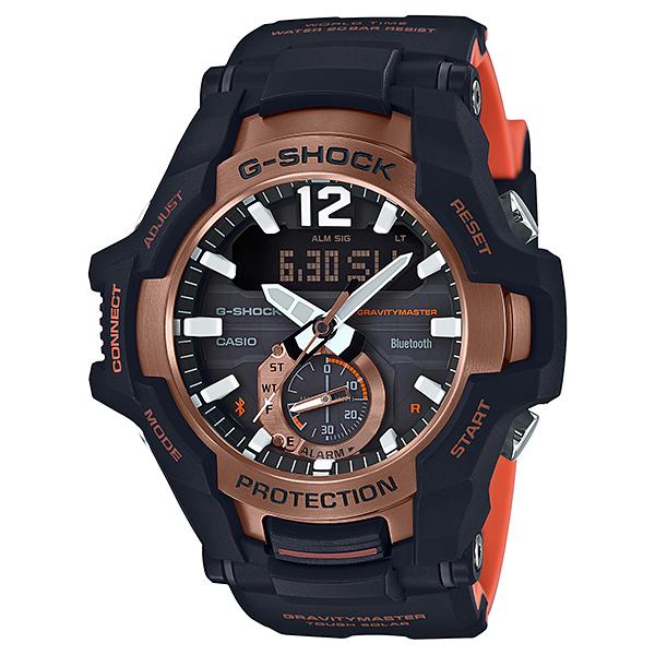 Casio G-Shock Gravitymaster with Bluetooth and Tough Solar Models Black Resin Band Watch GRB100-1A4 GR-B100-1A4 Watchspree