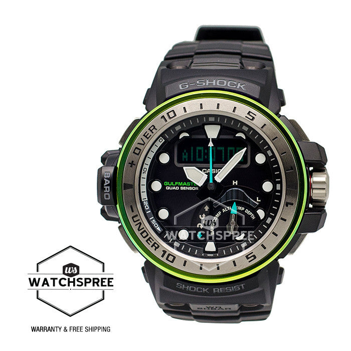 Casio G-Shock Gulfmaster MASTER Of G Series Marine Blue Models Black Resin Watch GWNQ1000MB-1A Watchspree