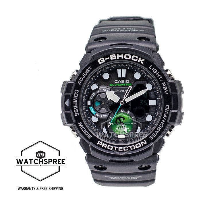 Casio G-Shock Gulfmaster MASTER Of G Series Master in Marine Blue Model Black Resin Band Watch GN1000MB-1A Watchspree