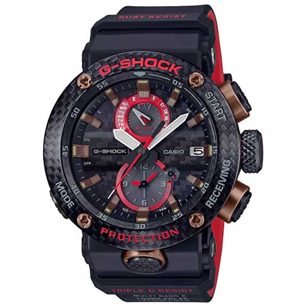 Casio G-Shock MASTER OF G AIR GRAVITYMASTER Black Carbon Fiber Insert Resin Band Watch GWRB1000X-1A GWR-B1000X-1A Watchspree