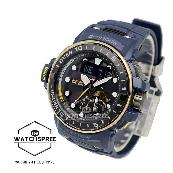 Casio G-Shock Master of G Gulfmaster Master of Navy Blue Series Resin/Stainless Steel Watch GWNQ1000NV-2A Watchspree