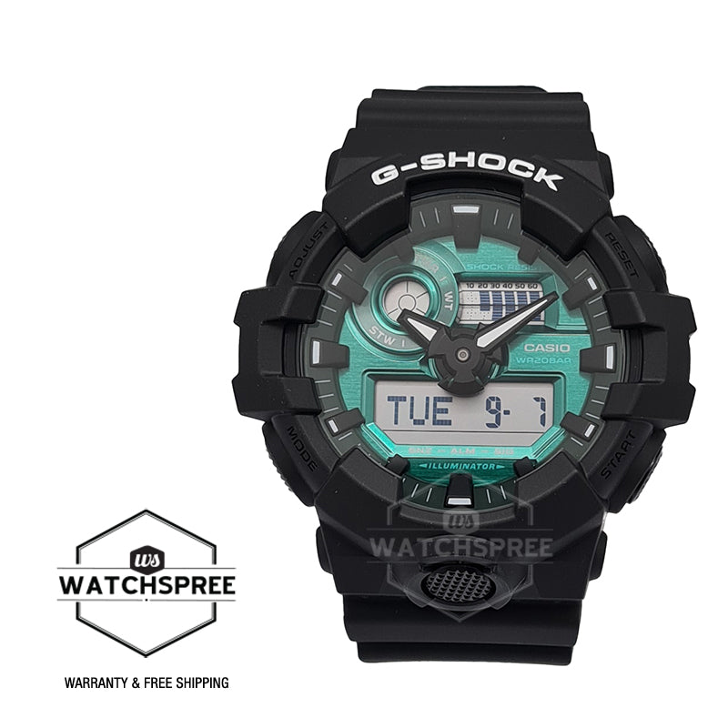 Casio G-Shock Midnight Green GA-700 Lineup Black Resin Band Watch GA700MG-1A GA-700MG-1A Watchspree