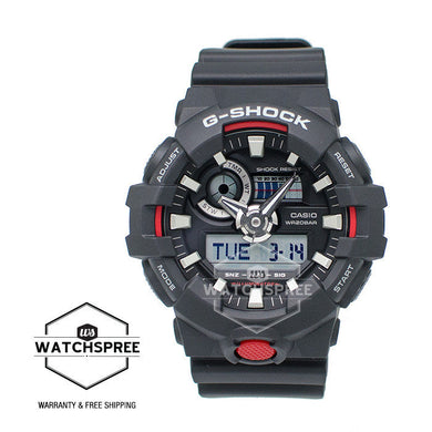 Casio G-Shock New GA-700 Black Resin Band Watch GA700-1A Watchspree