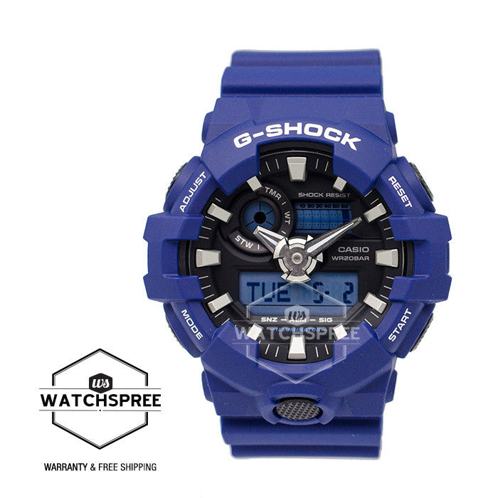 Casio G-Shock New GA-700 Blue Resin Band Watch GA700-2A Watchspree