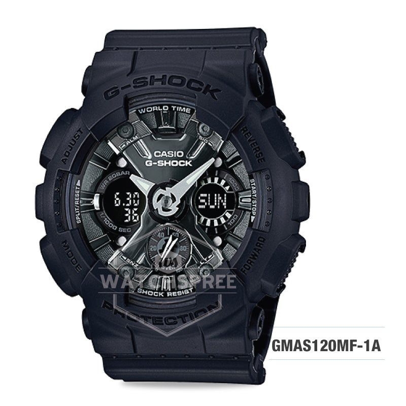 Casio G-Shock S Series Black Resin Band Watch GMAS120MF-1A Watchspree