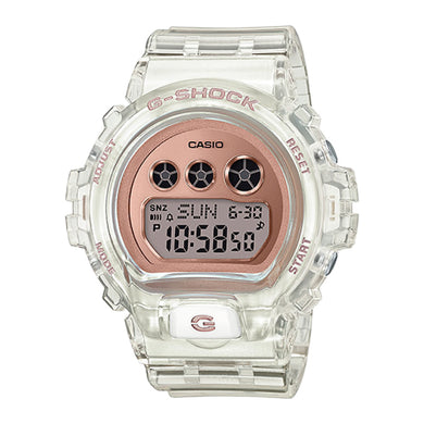 Casio G-Shock S Series DW-6900 Lineup Transparent x Rose Gold Resin Band Watch GMDS6900SR-7D GMD-S6900SR-7D GMD-S6900SR-7 Watchspree