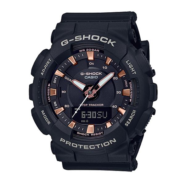 Casio G-Shock S Series For Women Step Tracker Black Resin Band Watch GMAS130PA-1A GMA-S130PA-1A Watchspree