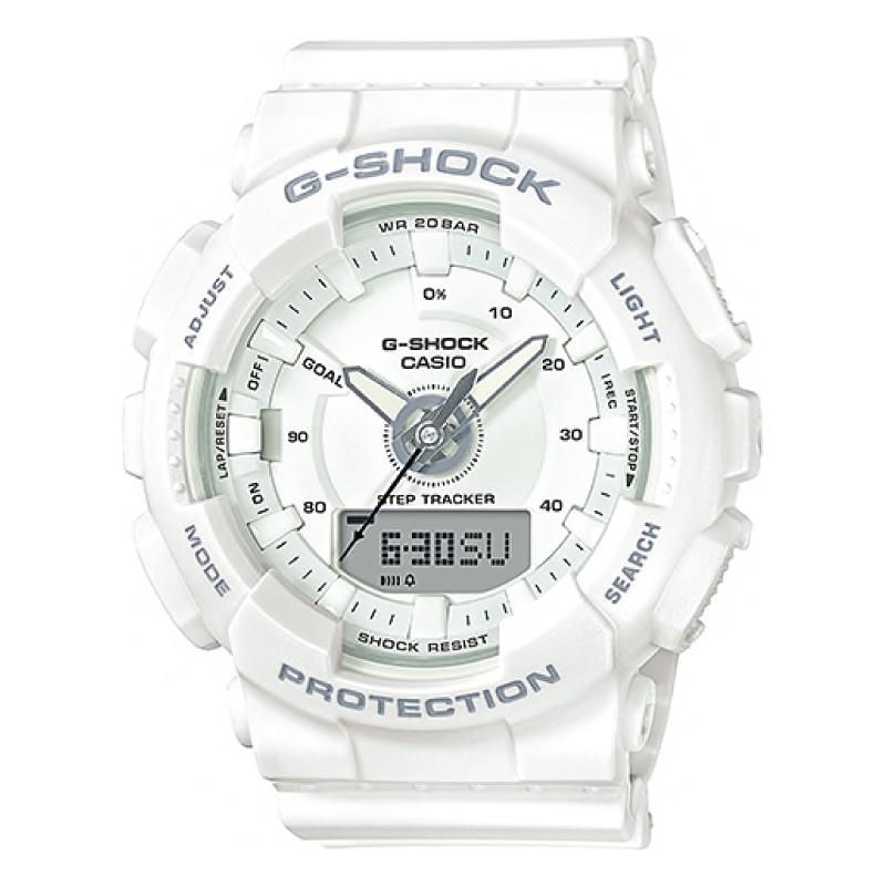 Casio G-Shock S Series For Women Step Tracker White Resin Band Watch GMAS130-7A GMA-S130-7A Watchspree