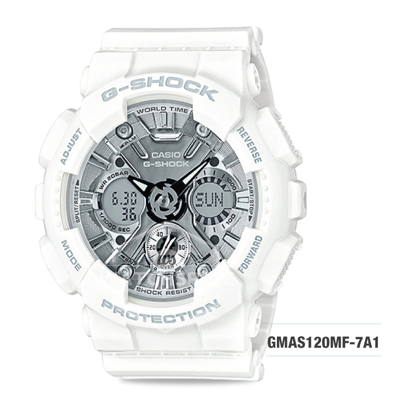 Casio G-Shock S Series White Resin Band Watch GMAS120MF-7A1 Watchspree