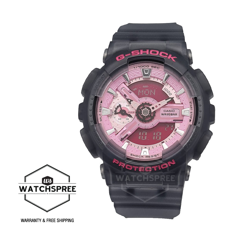 Casio G-Shock S Series for Ladies' GA-110 Lineup Grey Semi Transparent Resin Band Watch GMAS110NP-8A GMA-S110NP-8A Watchspree