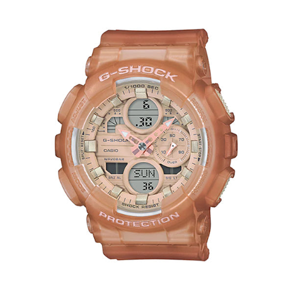 Casio G-Shock S Series for Ladies' GA-140 Lineup Semi-Transparent Beige Resin Band Watch GMAS140NC-5A1 GMA-S140NC-5A1 Watchspree