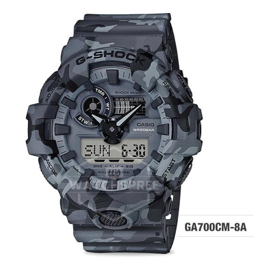 Casio G-Shock Special Color Model Grey Camouflage Resin Band Watch GA700CM-8A GA-700CM-8A Watchspree