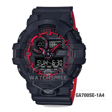 Casio G-Shock Special Color Model Layered Neon Color Black Resin Strap Watch GA700SE-1A4 Watchspree