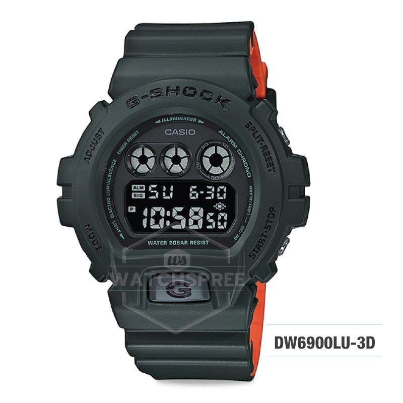 Casio G-Shock Special Color Model Olive Green Resin Band Watch DW6900LU-3D DW-6900LU-3D Watchspree