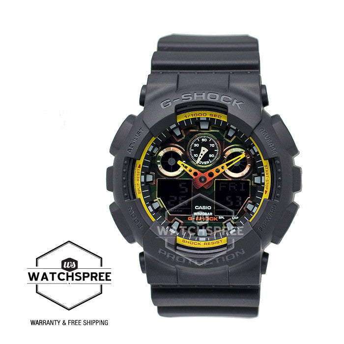 Casio G-Shock Special Color Model Sporty Mix Design Theme Black Watch GA100BY-1A Watchspree