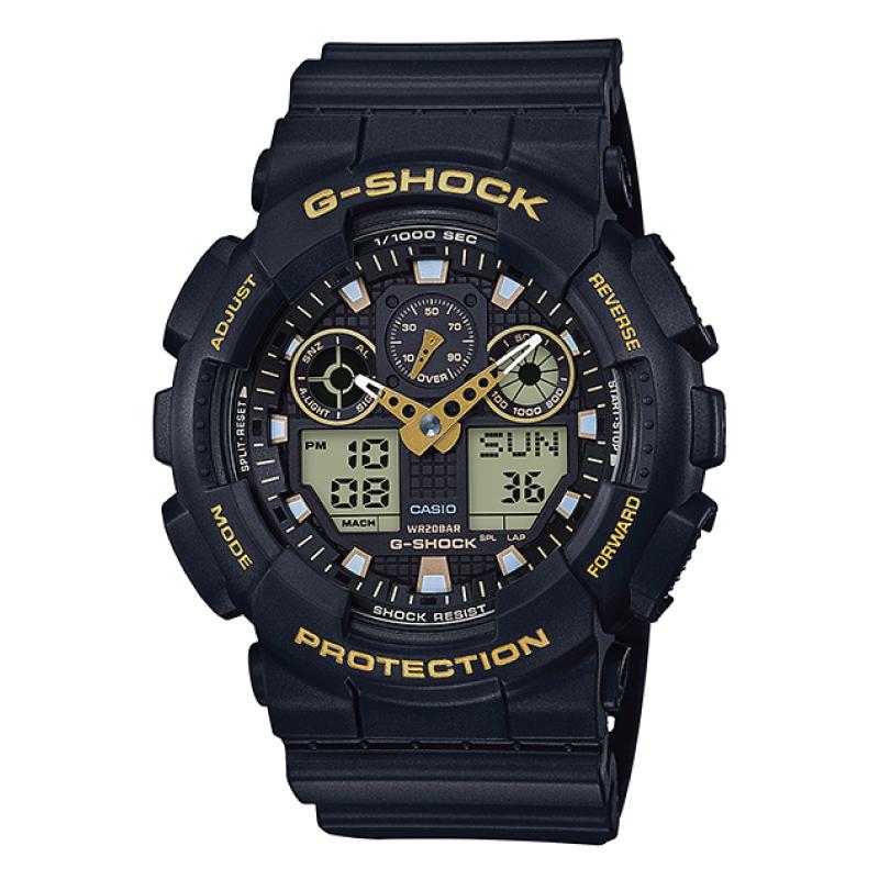 Casio G-Shock Special Color Models Black Resin Band Watch GA100GBX-1A9 GA-100GBX-1A9 Watchspree