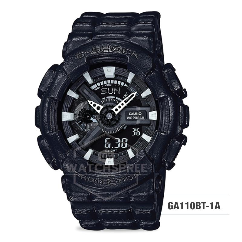 Casio G-Shock Special Color Standard Analog-Digital Black Resin Band Watch GA110BT-1A GA-110BT-1A Watchspree