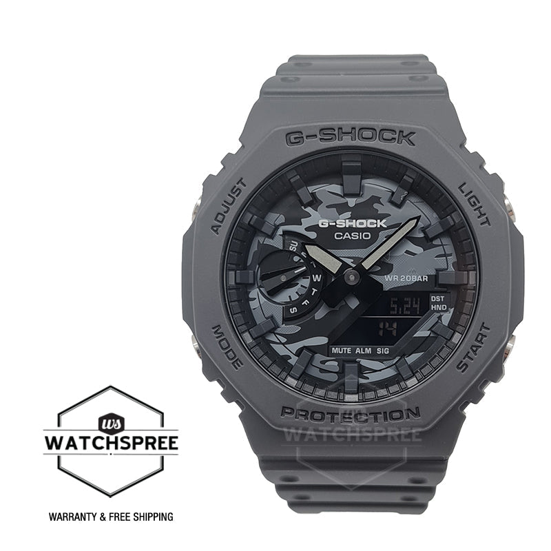 Casio G-Shock Special Colour Model Carbon Core Guard Structure Grey Resin Band Watch GA2100CA-8A GA-2100CA-8A Watchspree