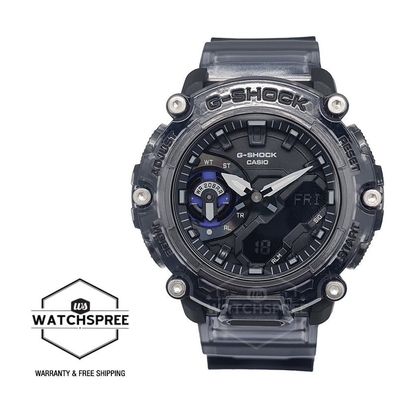 Casio G-Shock Special Colour Model Carbon Core Guard Structure Grey Semi-Transparent Resin Band Watch GA2200SKL-8A GA-2200SKL-8A Watchspree