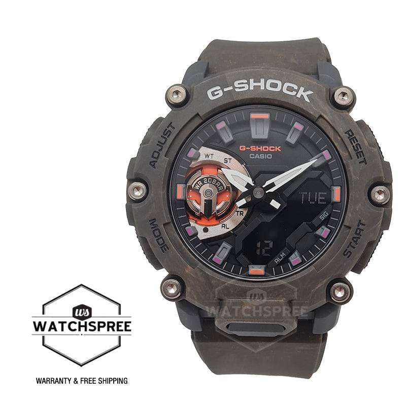 Casio G-Shock Special Colour Model Carbon Core Guard Structure Mystic Forest Mixed-Colour Brown Resin Band Watch GA2200MFR-5A GA-2200MFR-5A Watchspree