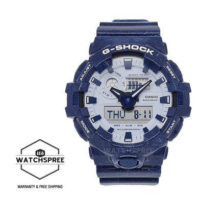 Casio G-Shock Special Colour Model GA-700 Lineup Blue Resin Band Watch GA700BWP-2A GA-700BWP-2A Watchspree