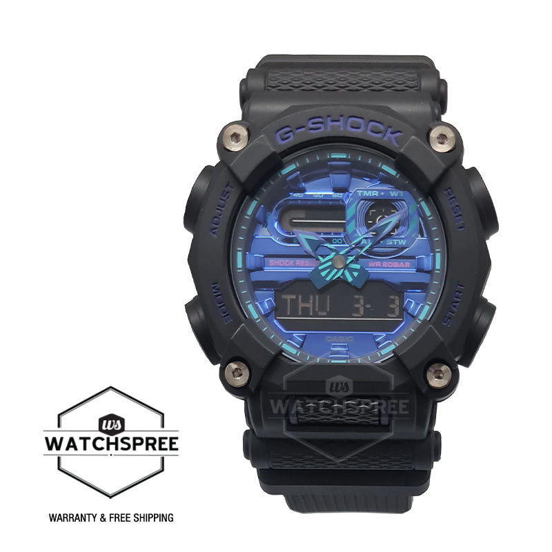 Casio G-Shock Special Colour Model GA-900 Lineup Black Resin Band Watch GA900VB-1A GA-900VB-1A Watchspree