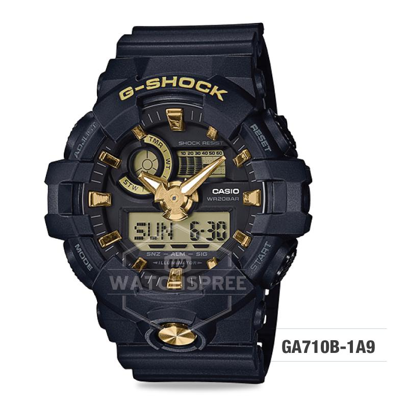 Casio G-Shock Standard Analog-Digital Black Resin Band Watch GA710B-1A9 GA-710B-1A9 Watchspree