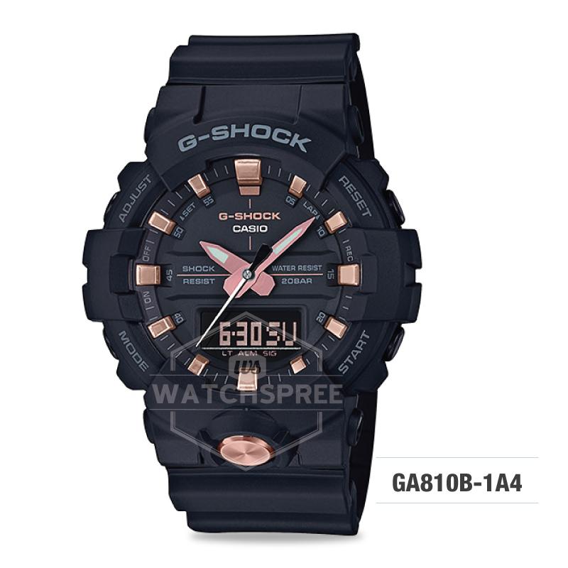 Casio G-Shock Standard Analog-Digital Black Resin Band Watch GA810B-1A4 GA-810B-1A4 Watchspree