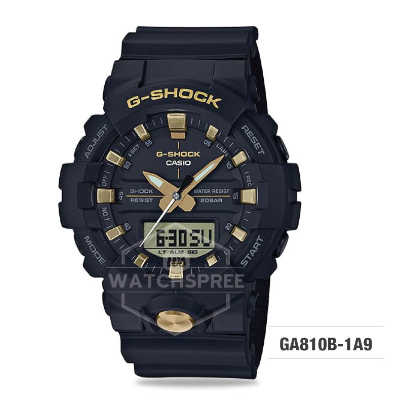 Casio G-Shock Standard Analog-Digital Black Resin Band Watch GA810B-1A9 GA-810B-1A9 Watchspree