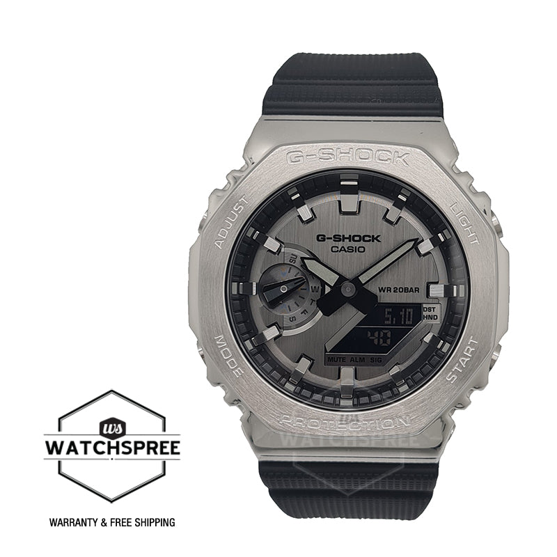 Casio G-Shock Standard-Bearer Metal-Clad Octagonal Black Resin Band Watch GM2100-1A GM-2100-1A Watchspree