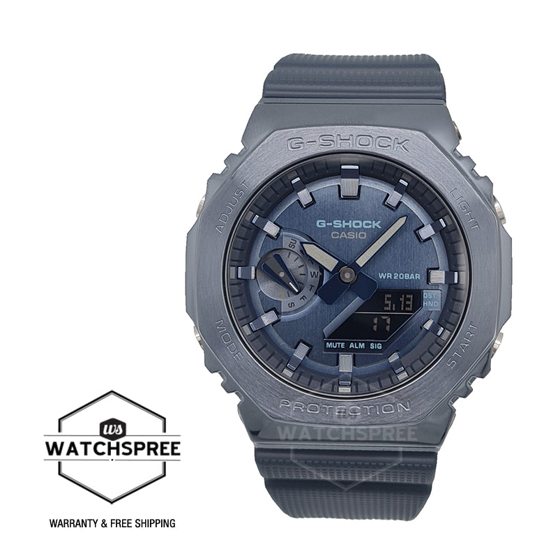 Casio G-Shock Standard-Bearer Metal-Clad Octagonal Navy Blue Resin Band Watch GM2100N-2A GM-2100N-2A Watchspree