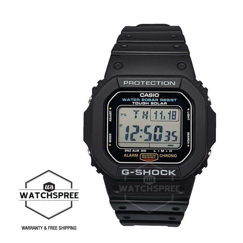 Casio G-Shock Tough Solar Black Resin Band Watch G5600UE-1D G-5600UE-1D G-5600UE-1 Watchspree